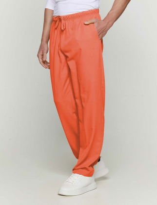 Unisex παντελόνι με ελαστική μέση και 3 τσέπες, από υγροαπωθητική και αντιμικροβιακή μικροφίμπρα, Velilla, Mista-533007, TANGERINE