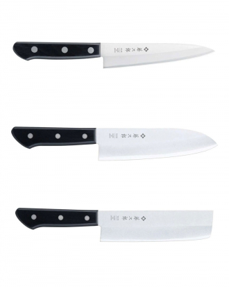 Σετ μαχαιριών 3 τμχ σε συσκευασία δώρου Tojiro Basic, Tojiro, TBS-300, ΜΑΥΡΟ