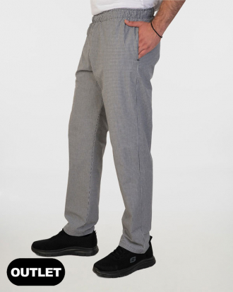 Unisex παντελόνι με ελαστική μέση και 3 τσέπες, σε μαύρο καρό ύφασμα, Tristan-322carb, ΜΙΚΡΟ ΚΑΡΟ-ΜΑΥΡΟ