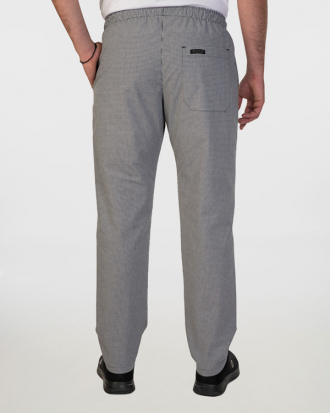 Unisex παντελόνι με ελαστική μέση και 3 τσέπες, σε μαύρο καρό ύφασμα, Tristan-322carb, ΜΙΚΡΟ ΚΑΡΟ-ΜΑΥΡΟ