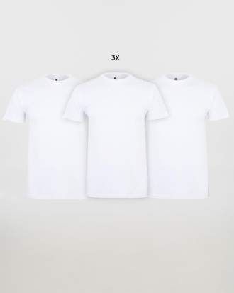 Τριάδα t-shirt unisex κοντομάνικο λευκό 155, Mukua, Melbourne three pack-W, WHITE